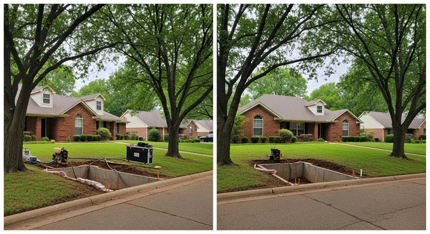 Diverse Tulsa County neighborhood with mix of residential homes and tree-lined streets.