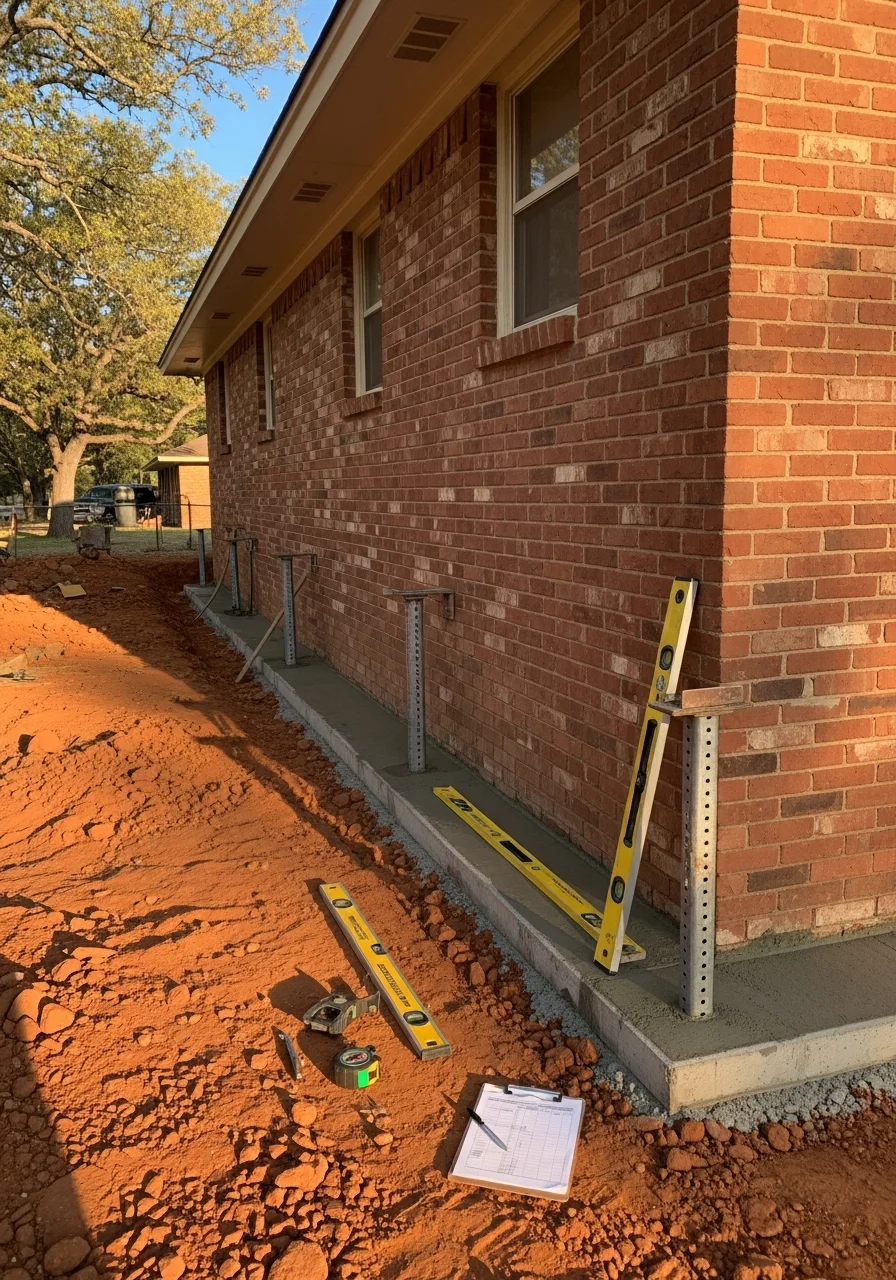 Professional service team standing in front of residential property in Wagoner County.